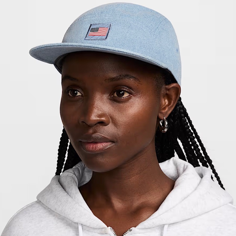Nike Dri Fit USA Fly Cap Denim Hat Adult Size M/L Unisex FZ6304-493 NWT